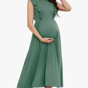Elegant Green Maternity Dress